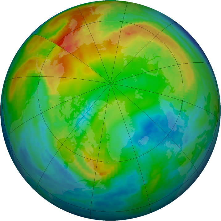 Arctic ozone map for 09 February 1993